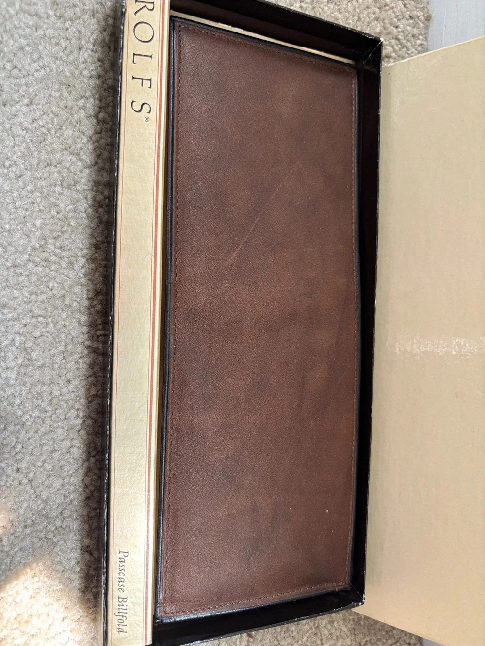 Rolfs Brown Leather Passcase Billfold Wallet